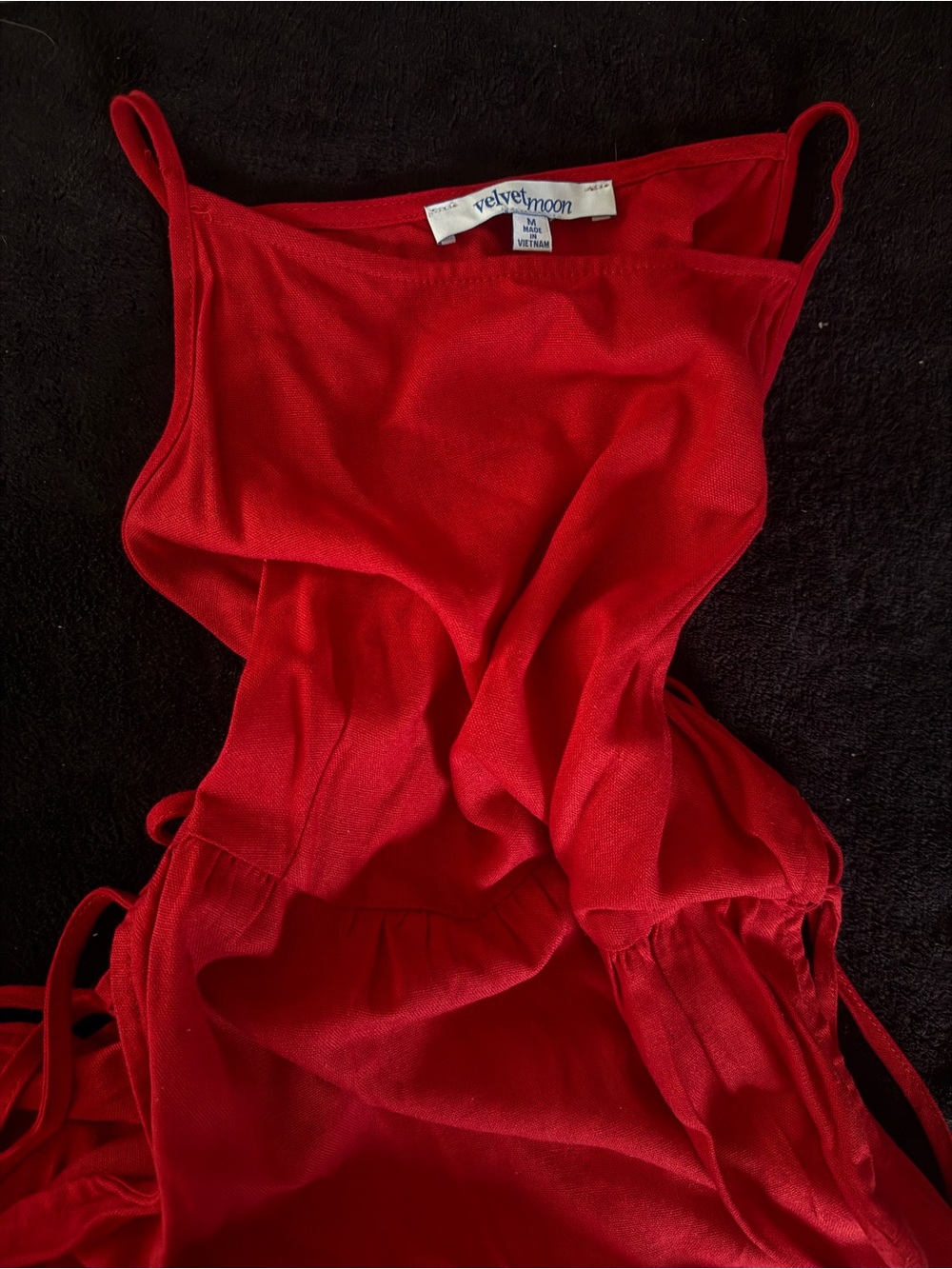 Velvet Moon Red Slip Chemise with Adjustable Straps